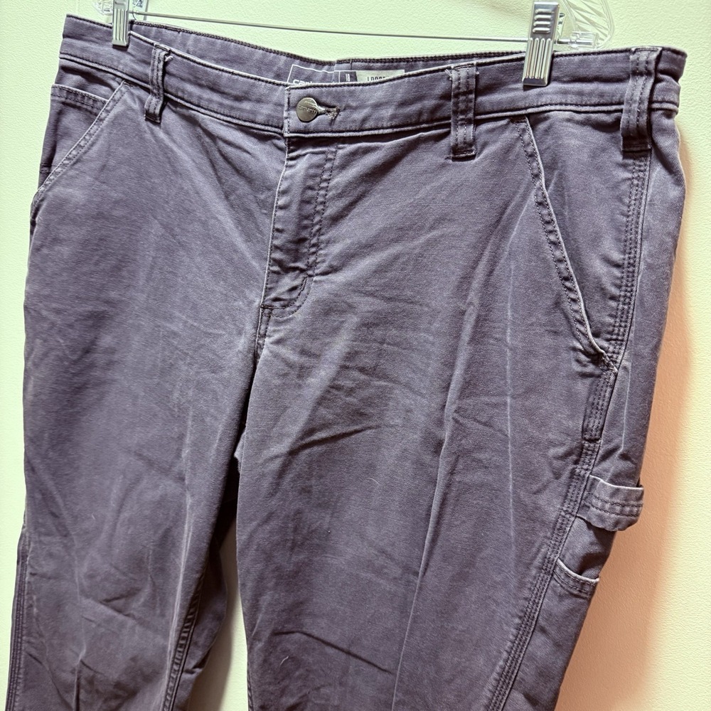 Carhartt Cargo Carpenter Pants Womens Size 18 Regular Loose Fit Gray Workwear - Picture 3 of 7
